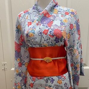 Obidome-Elegant Sakura carved fan floating water